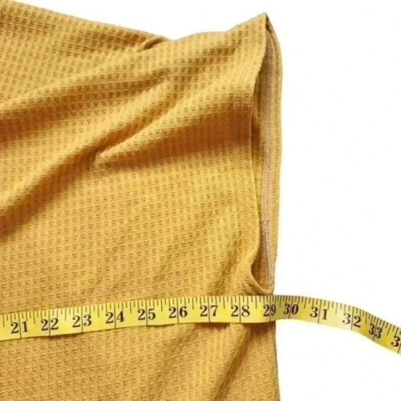 BUTTERCREAM Clothing Waffle Cardigan Mustard Yellow Open Front Women's size Med - Picture 8 of 9